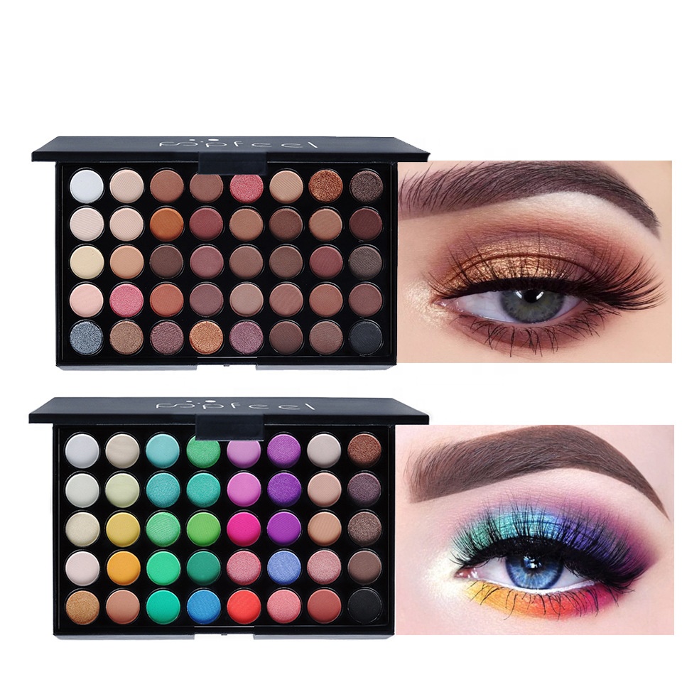 Wholesale 40 Colors High Pigmented Eyeshadow Palette Cosmetics Private Label Matte Glitter Makeup Eye Shadow 
