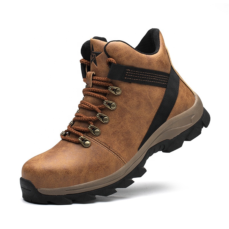 Wholesale High Quality Steel Toe Anti-smashing Indestructible Safety Shoes Water-proof Work Boots For Men 