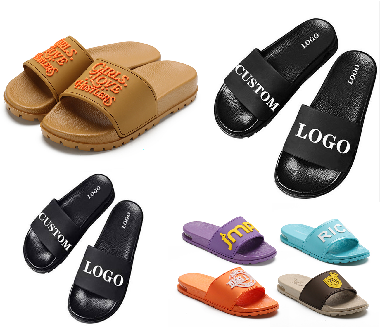 Xsheng Customized Slide Beach Outdoor Non-slip Men Slipper Sandals Outdoor Comfortable Anti-slip Summer Soft Sole Slippers 