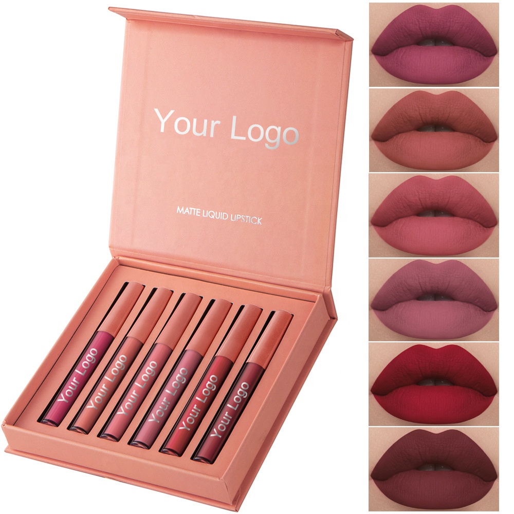 Hot Sale 6 Colors Private Label Lip Gloss Set Makeup Waterproof Lasting Lipgloss Liquid Lipstick Vegan Cosmetics Rouge A Levre 