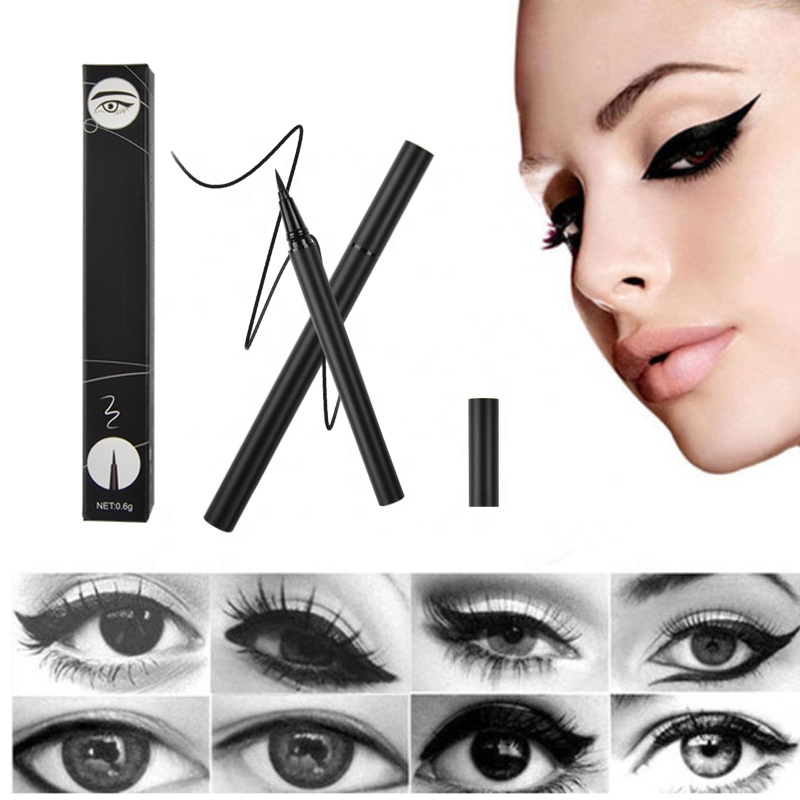 Wholesale Waterproof Black Eyeliner Factory Vegan Long Lasting Eye Liner Pen Cosmetics Eye Liner Liquid Eyeliner 