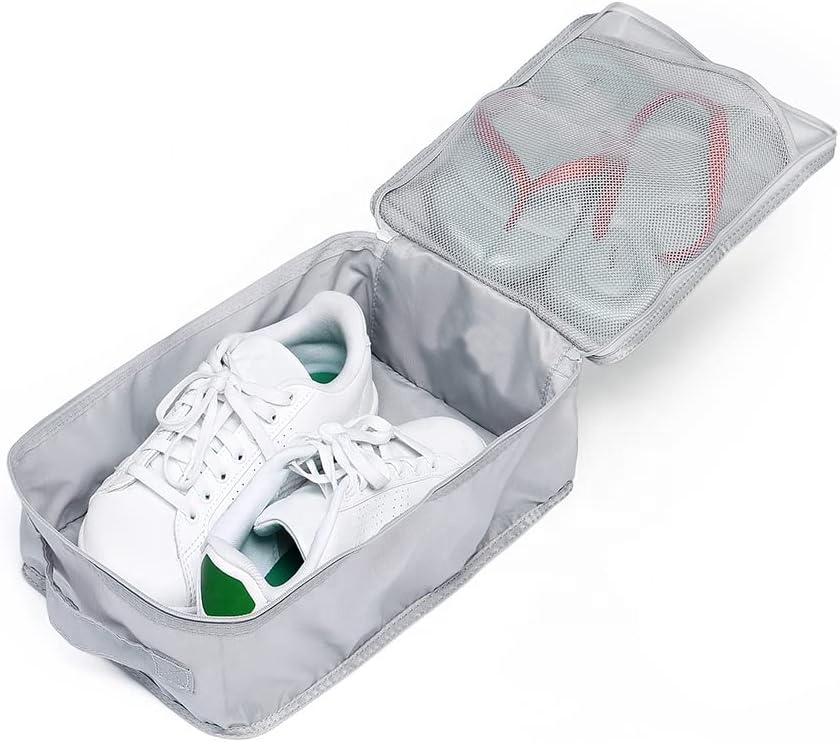 Foldable Waterproof Organizer Shoe Set Bag Custom Logo Portable Storage Shoe Bag For Travel Double Layer 